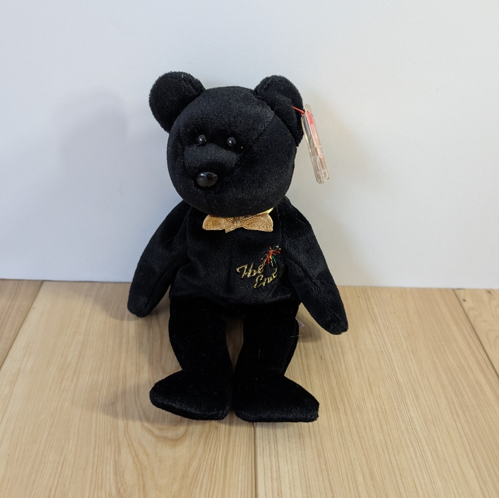 "The End" TY Beanie Baby Black Plush Bear